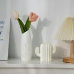 Nordic Vases Pure White Plastic Vases Imitation Ceramic Flower Vases Desktop Flowerpot Wedding Decor Home Ornament - Image 39