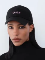 New Arrival Unisex Embroidery "crush" Baseball Caps Black Embroidered Initials Dad Hat 100% Cotton Baseball Caps for Four Season - Image 3