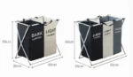 Dirty Clothes Storage Basket Three Grids Organizer Foldable Large Laundry Basket Waterproof Home Laundry Basket - Image 11