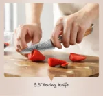 XINZUO 1-8pcs Kitchen Knife Set 73 Layers Custom Damascus Steel 15°±1 Per Side Steel Blade with Olive Wood Handle - Image 32