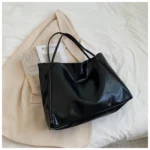 Tote Women's Bag Korean Style Large Capacity Soft Leather Shoulder Bag Retro Casual Hand-held Bucket Bag 2025 Одноплечевая сумка - Image 8