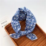 Floral Polka Dot Square Scarf Cotton Scarves Headband Headscarf Decoration Women Flower Kerchief Neckerchief Head Wrap Bandanas - Image 37