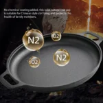 Cast Iron Frying Pan Non-stick pan Pizza Egg Pancake Pot Vegetable Steak Skillet Home Kitchen Flat Pan Omelette Outdoor Cookware - Image 5