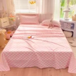Bed Sheets Plaid Non-slip Comfortable Washed Twin Queen Full Size Nordic Style Universal Bedspread Simple Durable Antibacterial - Image 26