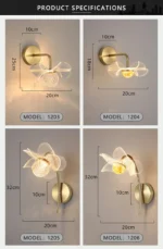 LED Wall Lamp Modern Luxury Flower Shaped Decorative Light Bedroom Bedside Study Dining Room Living Room Background Wall Lamp - Image 17