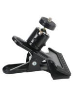 Camera Clip Professional Photography Accessories Camera Clamp Mount Flash Holder with 360 Swivel Ball-Head Threaded Screw - Image 2