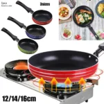 12cm/14cm/16/18cm Mini Frying Pan Non-Stick Steel Frypan Pot Saucepan Random Color For Cookware Kitchen Cookware - Image 2