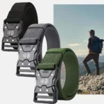 Tactical Belt Quick Release Nylon Braided Belt for Men Outdoor Hiking Work Duty with Black Buckle - Image 6