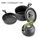 Outdoor camping cookware set aluminum non stick pot portable outdoor tableware cookware cooking pot bowl hiking BBQ picnic - Image 10