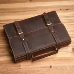 NASVA Genuine Leather Men's Briefcase Retro Handbag Shoulder Laptop Bags Office Bags Document Bags - Image 4