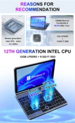 CRELANDER P8 Mini Gaming Laptop 8 Inch Touch Screen Intel Alder Lake N150 12GB DDR5 Windows 11 WiFi 6 Small Pocket Laptop - Image 13