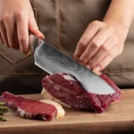 4 PCS Kitchen Knives Set Chef Knife Sets 4Cr13 Stainless Steel Damascus Pattern Pakkawood Handle Paring Utility Santoku knifes - Image 3