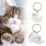 Cat Hair Storage Box Cat Accessories Cute Cat Supplies Clear Cat Fur Keychain Pet Gifts Cat Memorial Gifts Keychains - Image 3