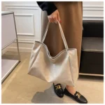 Tote Women's Bag Korean Style Large Capacity Soft Leather Shoulder Bag Retro Casual Hand-held Bucket Bag 2025 Одноплечевая сумка - Image 21