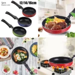 12cm/14cm/16/18cm Mini Frying Pan Non-Stick Steel Frypan Pot Saucepan Random Color For Cookware Kitchen Cookware - Image 3