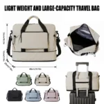 Travel Bag with Large Capacity for Short-Distance Travel, Storage Luggage Bag, Portable Lightweight Crossbody Sports and Fitness Bag for Women, Expandable and Can Be Attached to a Trolley Case - Image 3