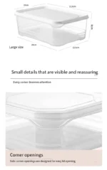1 Set of 3 Food Storage Containers, Refrigerator Storage Boxes, Grain Storage Boxes, Plastic Sealed Containers, Large, Medium, and Small Sizes, 3-Piece Set, Lunch Box with Lid for Fruit Storage - Image 16