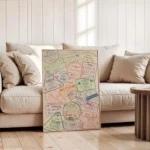 Passport Stamps Print, Travel Print, World City Canvas Wall Art Poster, City Wall Art, Cool Wall Art, Trendy Living Room - Image 8