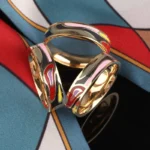 Fashion Scarves Buckle Stainless Steel Ring Women Brooches Enamelled Scarfs Buckles Ring High-Grade Scarf Clip Metal Brooch 2022 - Image 5