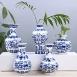 Ceramics Flower Vase Decoration Home Blue And White Vases For Wedding Decor Living Room Ornaments Table Desktop Retro Art Crafts - Image 4