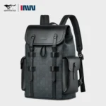 Septwolves High Quality Business Printed Leather Backpack Man Designer Drawstring Flip Monogram Laptop Bags Print Work Rucksack - Image 2