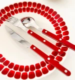 New Design Dinnerware 4 In 1 Set Stainless Steel 18/8(304) ABS Handle With Rivets Top Mirror Polishing Cutlery Sets For Kitchen - Image 41