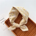 Floral Polka Dot Square Scarf Cotton Scarves Headband Headscarf Decoration Women Flower Kerchief Neckerchief Head Wrap Bandanas - Image 32