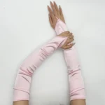 Ladies' Gloves, Long Hook-Finger Tinted Gloves, Ball Gloves, Bride's Wedding Dress Gloves, Sun-Protective Fashion Gloves C101 - Image 38
