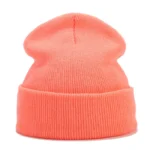 Knitted hats for men and women in autumn and winter, pure color, simple and versatile. Knitted hats with pullovers and cold hats - Image 19