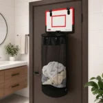 Laundry Basket with Basketball Hoop And Zipper Bottom Breathable Mesh Storage Bag Hanging Organizer for Dirty Clothes - Image 4