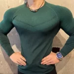 Men's Muscle Enhancing Slim Fit Long Sleeve Workout T-Shirt, Breathable Athletic Top for Gym Training Outdoor - Image 17
