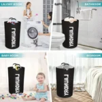 Extra-large Waterproof Laundry Basket Padded Handle Foldable Multi-purpose Storage Bathroom Laundry Room Balcony Baskets - Image 13