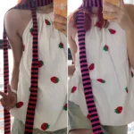 Women antumn Stripe Pattern Scarf Thin Neckerchief Y2k Style Thin long Cotton Scarves Punk Decorative Scarf Clothing accessories - Image 3