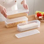 4 Pcs Long Rectangular Food Storage Containers, Plastic Reusable Refrigerator Organizer Boxes Kitchen Accessories - Image 7