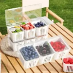 1 Set of Food Storage Containers Square Transparent Compartments for Refrigerators, Salad, Fruit, Vegetable And Condiment Boxes - Image 10