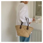 Handmade Women's Shoulder Bag Large Capacity Handbags Bohemian Summer Straw Beach Bag Female Shopper Basket Woven Tote Bags - Image 11