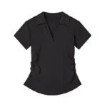 Polo Lapel Front Shoulder Short-sleeved T-shirt for Women 2025 Summer Design Pure Slim Fit Slim and Pleated Waist - Image 28