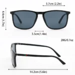 Classic Square Men's Sunglasses Comfortable Lightweight Black Frame Glasses Ideal for Travel Photography Gifts - Image 3