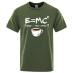 Summer Men T-shirt Cotton Blend Casual Funny Energy=Milk+Coffee Print Men Cool Loose O-neck Tops For Men Short Sleeve Male Tees
