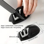 Kitchen knife 7-piece set, black professional stainless steel chef's knife with holder set home rust-proof and sharp meat cutter - Image 3