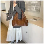 2024 New Women's Tote Bags Trendy Versatile Commuting Large Capacity One Shoulder Bag Summer Casual Solid Color Female Handbags - Image 35