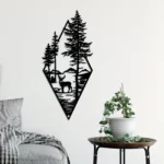 1pc Landscape Wall Art, Deer & Scene Metal Wall Art Ornaments Home Decor, Metal Wall Art, Home Decor Art Wall Ornaments - Image 4