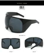 Oversized Sunglasses Men Wrap Anti Wind Personal Large Shades Futuristic Fashion Future Shield Uv400 Cycling Motorcycle - Image 20