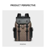Septwolves High Quality Business Printed Leather Backpack Man Designer Drawstring Flip Monogram Laptop Bags Print Work Rucksack - Image 34