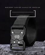 Tactical Belt Quick Release Nylon Braided Belt for Men Outdoor Hiking Work Duty with Black Buckle - Image 14