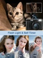 4K Digital Camera for Photography and Video Autofocus Anti-Shake 48MP Compact Vlogging Camera 3'' 180° Flip Screen with Flash - Image 11
