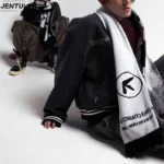 Y2K Aphex Twin creative hip-hop knit scarves warm Pullover oversize men's Streetwear scarves winter scarves apron black tassels - Image 5
