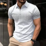 Summer T Shirts for Men 2024 Short Sleeve Men's Clothing Collar 3D Printing Plain Shirt Striped Polo Tees Fashion Pullover Tops - Image 12