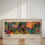 Colorful Flowers Wall Art Abstract Print,Japanese Wall Art,Inspired By Yayoi Kusama Japandi Wall Art,Exhibition Poster Unframed - Image 3