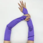 Ladies' Gloves, Long Hook-Finger Tinted Gloves, Ball Gloves, Bride's Wedding Dress Gloves, Sun-Protective Fashion Gloves C101 - Image 42